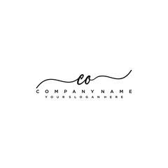 CO initial Handwriting logo vector templates