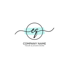 CQ initial Handwriting logo vector templates