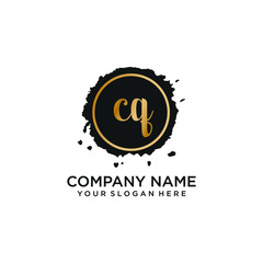 CQ initial Handwriting logo vector templates