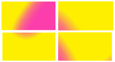 Obraz premium Pink background with dots. Set abstract background with halftone dots design. Vector illustration for comic book.