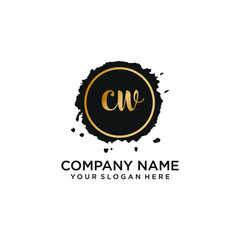 Fototapeta premium CW initial Handwriting logo vector templates