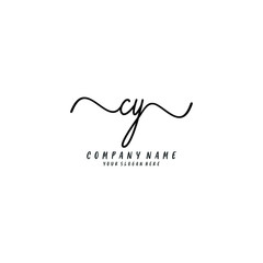 CY initial Handwriting logo vector templates