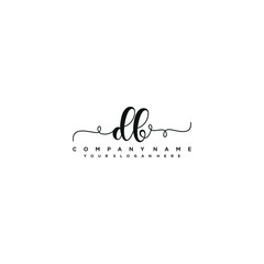 DB initial Handwriting logo vector templates