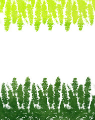 Watercolor frame with a gradient in the form of plants with space for text.