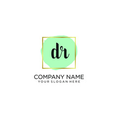 DR initial Handwriting logo vector templates