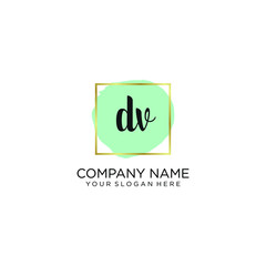 DV initial Handwriting logo vector templates