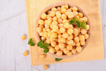 bowl of chickpea and parsley