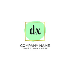 DX initial Handwriting logo vector templates
