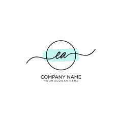EA initial Handwriting logo vector templates