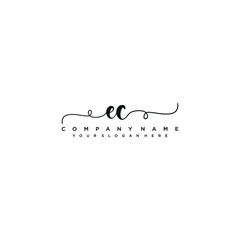 EC initial Handwriting logo vector templates