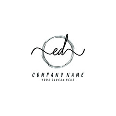 ED initial Handwriting logo vector templates