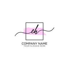EH initial Handwriting logo vector templates