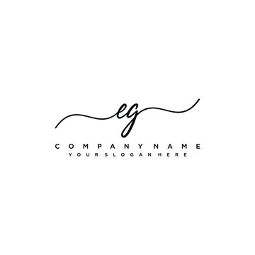 EG initial Handwriting logo vector templates