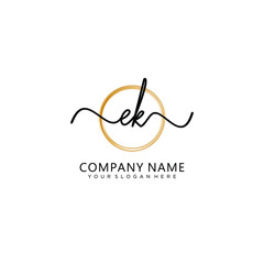 Obraz premium EK initial Handwriting logo vector templates
