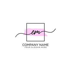 EM initial Handwriting logo vector templates