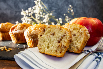 Apple muffin with cinnamon