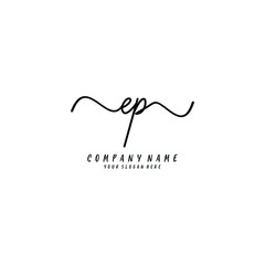 EP initial Handwriting logo vector templates