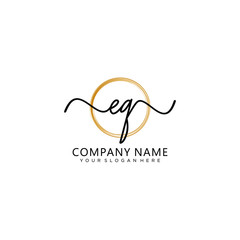 EQ initial Handwriting logo vector templates