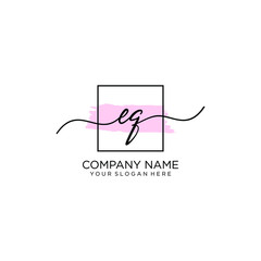 EQ initial Handwriting logo vector templates