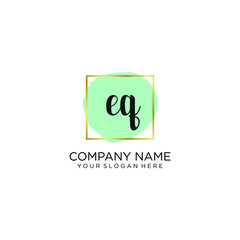 EQ initial Handwriting logo vector templates