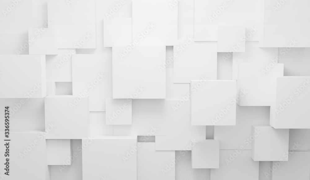 Poster abstract white light on wall background texture with geometric shape. 3d render design for display p
