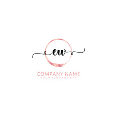 Obraz premium EU initial Handwriting logo vector templates