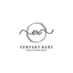 EX initial Handwriting logo vector templates