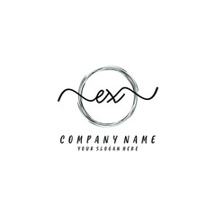 Obraz premium EX initial Handwriting logo vector templates