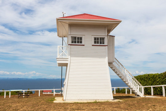 Lighthouse at Tiritiri island in New Zealand.