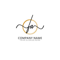 Fototapeta premium FA initial Handwriting logo vector templates