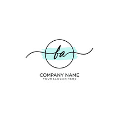 FA initial Handwriting logo vector templates