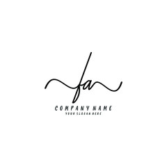 FA initial Handwriting logo vector templates