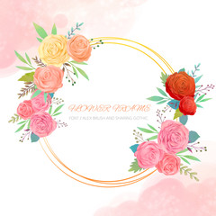 원형 꽃 프레임