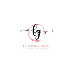 FG initial Handwriting logo vector templates