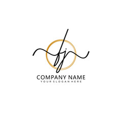 Fototapeta premium FJ initial Handwriting logo vector templates