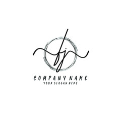 Fototapeta premium FJ initial Handwriting logo vector templates