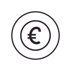 Euro coin line syle icon vector design