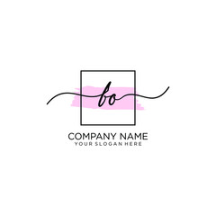 FO initial Handwriting logo vector templates
