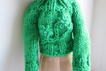 knitted cap with a scarf