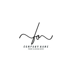 FO initial Handwriting logo vector templates