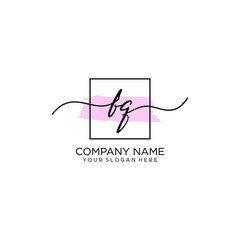 FQ initial Handwriting logo vector templates