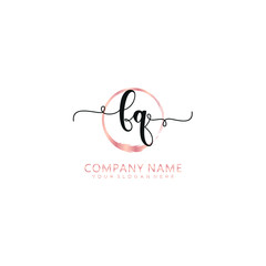 FQ initial Handwriting logo vector templates