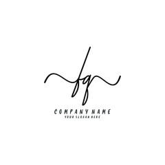 FQ initial Handwriting logo vector templates