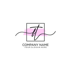 FT initial Handwriting logo vector templates
