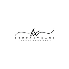 FX initial Handwriting logo vector templates