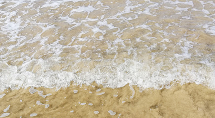 Fototapeta na wymiar Macro shot of aqua sea sandy water surface