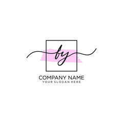 FY initial Handwriting logo vector templates