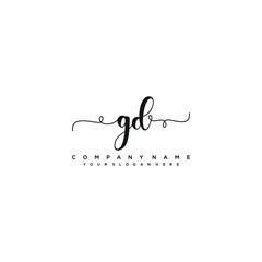 GD initial Handwriting logo vector templates