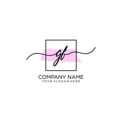 GF initial Handwriting logo vector templates