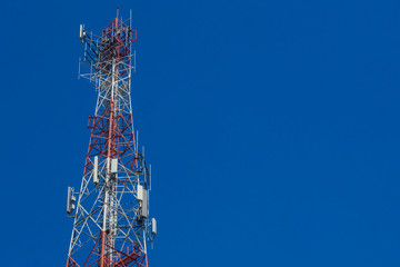 Mobile telephone towers with background in the sky
